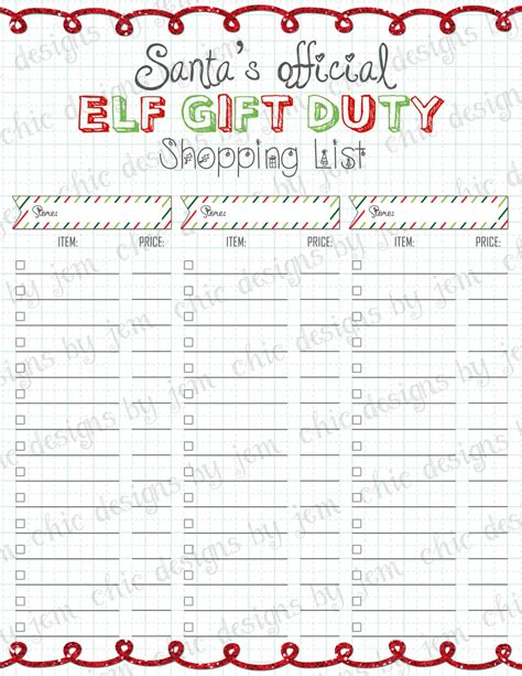 Christmas Shopping List Printable Christmas Planning List Etsy