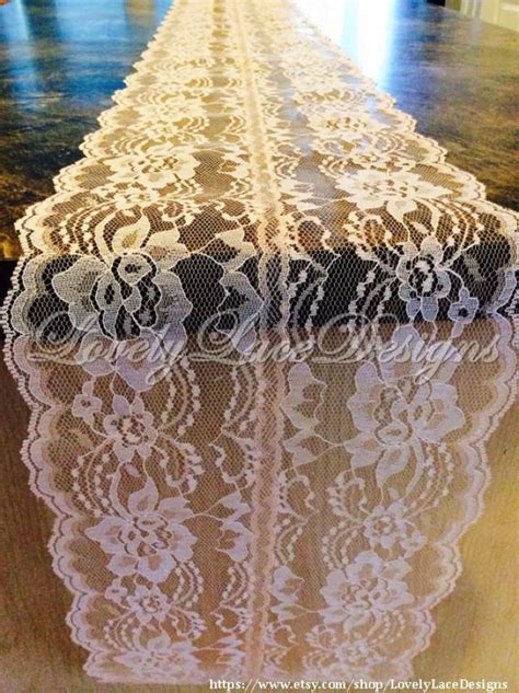 Ft Peach Lace Table Runner In Wide Lace Table Overlay Wedding Decor Etsy Finds Rustic