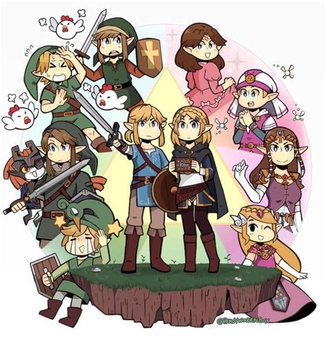 Legend Of Zelda Game Crossover Art The Many Different Adventures Of
