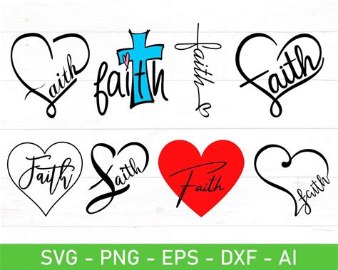 Faith With Heart Svg Faith Heart Svg Faith Inside Of Heart Svg Eps