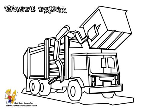 Printable Garbage Truck Coloring Page