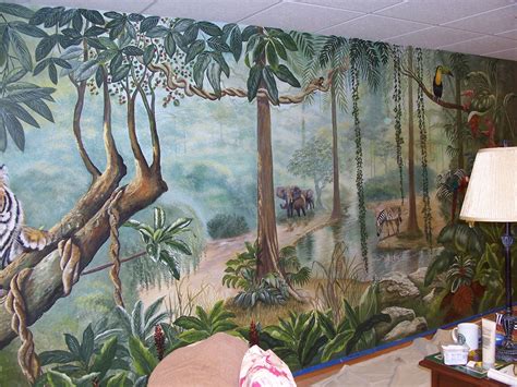 Rain Forest Jungle Mural By Louise Moorman Jungle Mural Mural Wall