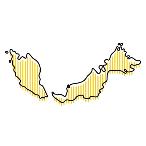 Premium Vector Stylized Simple Outline Map Of Malaysia Icon