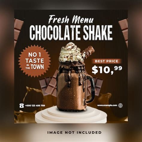 Premium Psd Fresh Chocolate Shake Drink Menu Instagram Social Media