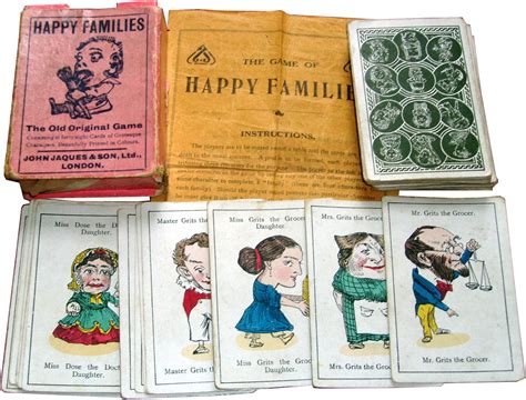 When all the families have been completed, count how many families each player has completed. Jaques' Happy Families - The World of Playing Cards