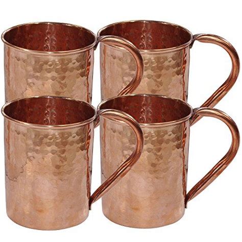 Drinkware Accessories Hammered Copper Moscow Mule Mug Set Of 4 Mugs Dakshcraft Amazon