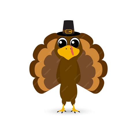 Premium Vector Thanksgiving Cartoon Turkey Stands On A White