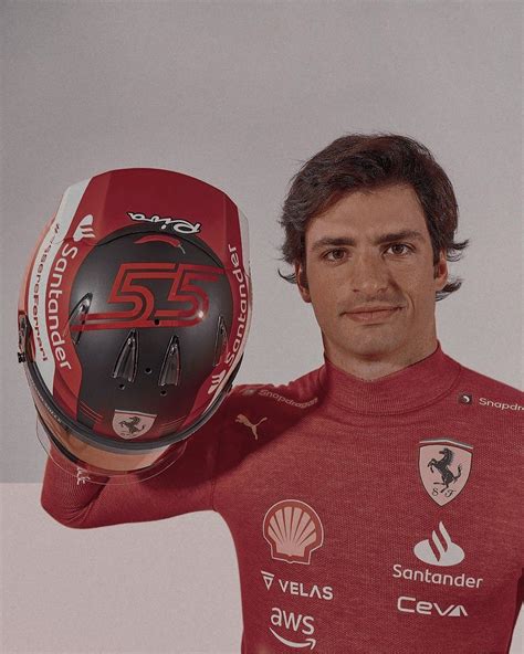 Carlos Sainz W His Helmet Aesthetic Ferrari F In Ferrari F