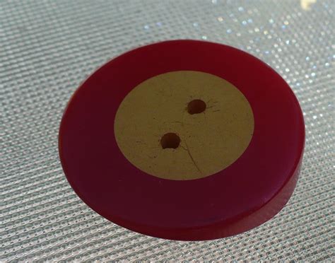 Red Cream Bakelite Button From Looluus On Ruby Lane