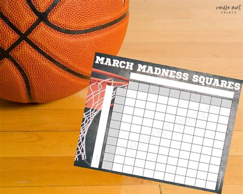 March Madness Game Squares Printable March Madness Party Etsy