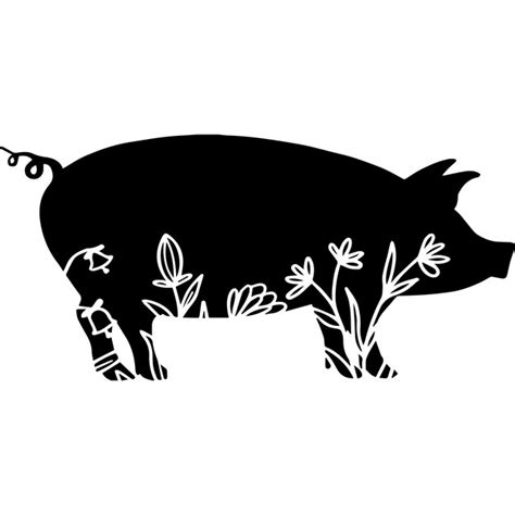 Premium Vector Black Pigs Silhouette