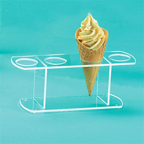 Acrylic Ice Cream Cone Holder Stand With Holes Transparent Iangeldisplay