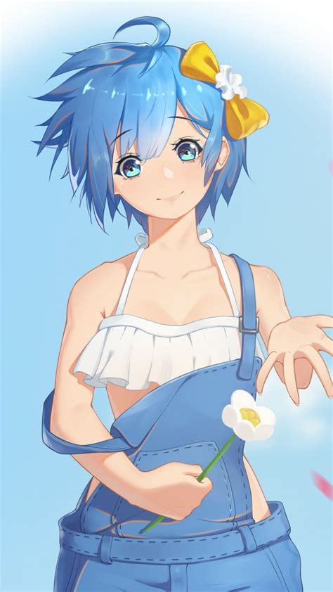 Download 1080x1920 Wallpaper Beautiful Rem Rezero Blue