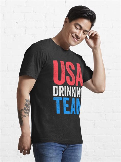 Usa Drinking Team T Shirt By Deepstone Redbubble