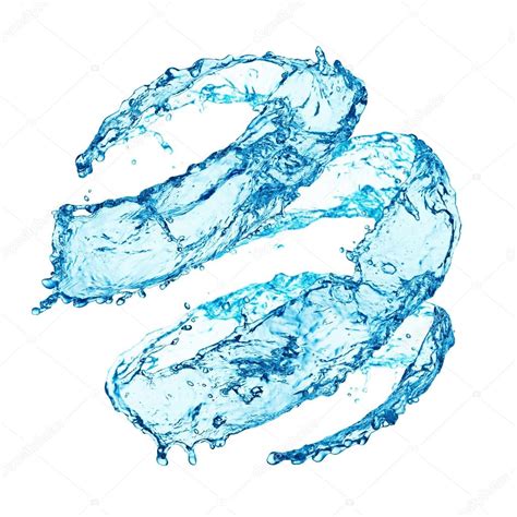 Blue Swirling Water Splash Isolated On White Background — Stock Photo