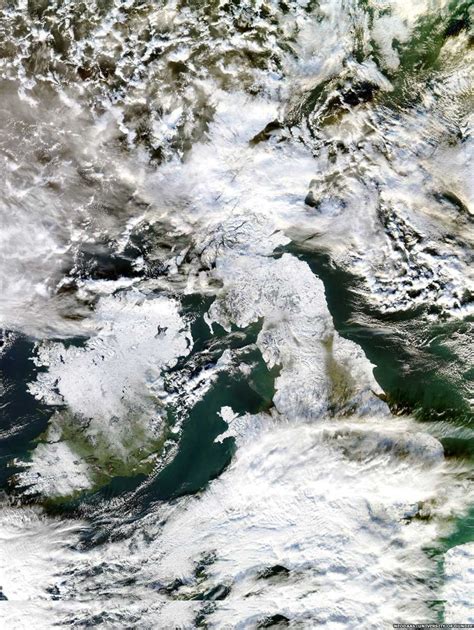 Uk Snow Cover Viewed From Space Bbc News