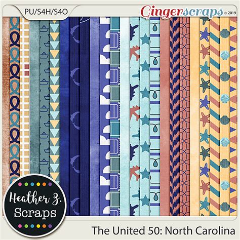 Gingerscraps Paper Packs The United 50 North Carolina Papers By