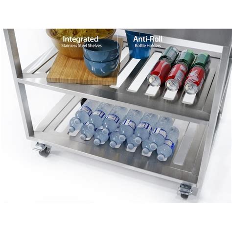 Newage Products Outdoor Kitchen Stainless Steel 32 In Bar Cart At