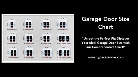 Free Printable Garage Door Sizes Chart Templates Pdf