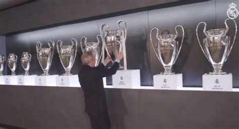 Real Madrid S Fourteenth Champions League Trophy Shining In Cabinet