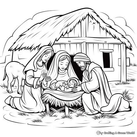 Printable Christmas Nativity Coloring Pages About A Mom Coloring