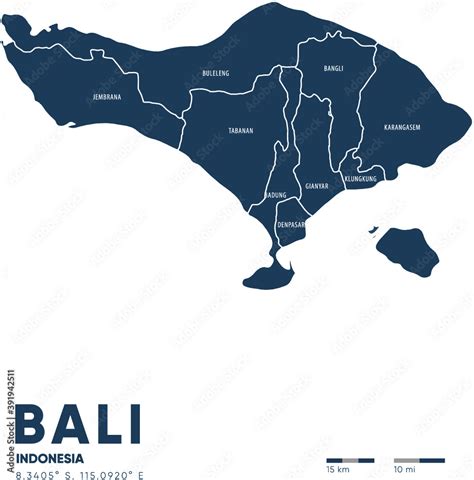 Bali Map Vector Illustration Peta Indonesia Stock Vektorgrafik Adobe
