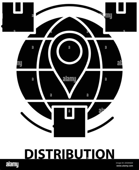 Distribution Icon Black Vector Sign With Editable Strokes Concept