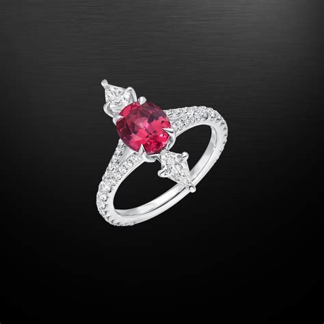 Pink Spinel Diamond Platinum Ring Merkaba Jewelry