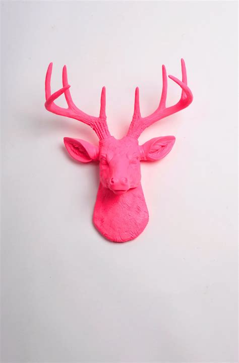 Mini Pink Deer Head Wall Mount Mini Alejandra Faux Taxidermy Decor