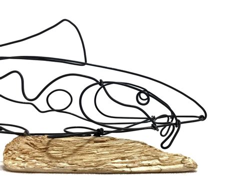 Koi Fish Wire Sculpture Carp Wire Art Minimalist Wire Art Etsy