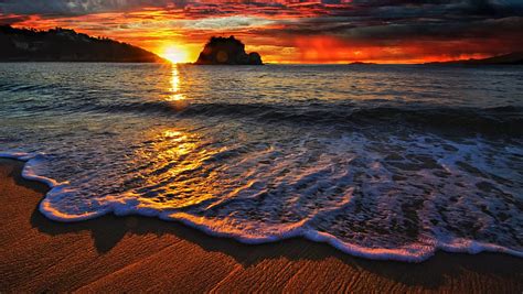 1080p Free Download Tranquil Beach Scenic Sunset Beach Sunset