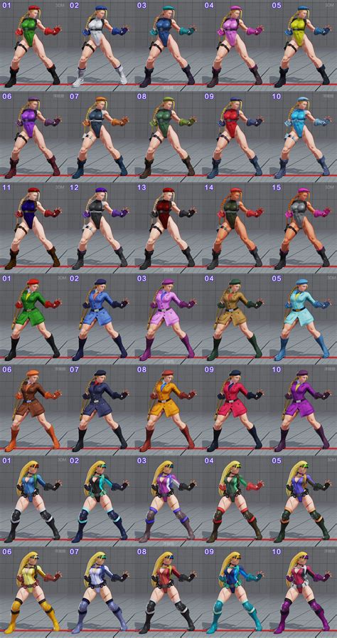 All Colors For All Current Costumes In Street Fighter 5 9 Out Of 18