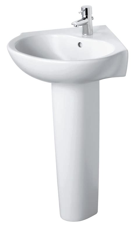 You can suit yourself with diverse types of pedestal sinks. Ideal Standard Space Full Pedestal Corner Basin ...