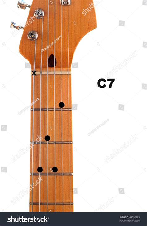 Diagram How Finger C7 Guitar Chord Stock Photo 44596285