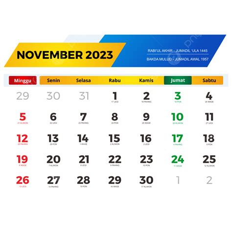 Kalender November 2023 Lengkap Dengan Tanggal Merah Cuti Bersama Jawa