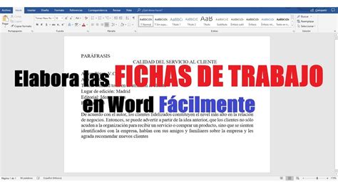 CÓmo Hacer Fichas De Trabajo En Word FÁcilmente Youtube