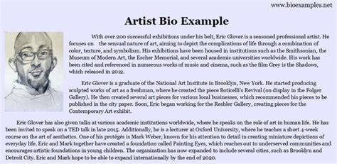 Artist Bio Example Artist Bio Example Artist Bio Bio