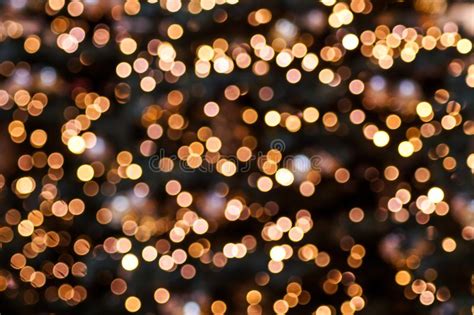 Colorful Golden Blurred Christmas Lights Glittering Stock Image Image