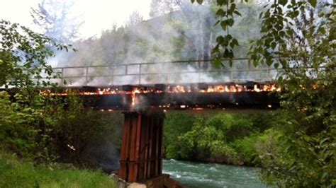 Fire In Seton Portage Bc Damages Towns Railway Bridge Cbc News
