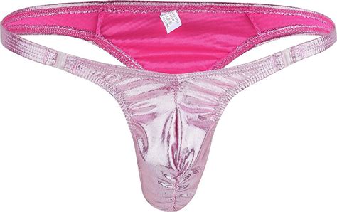 Buy Winying Mens Shiny Metallic Low Rise Ruched Sissy Pouch Panties G String Thong Bikini Briefs