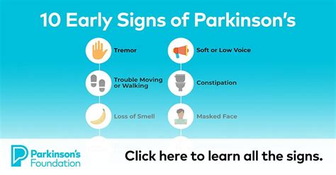 10 Early Signs Of Parkinsons Disease Parkinsons Foundation