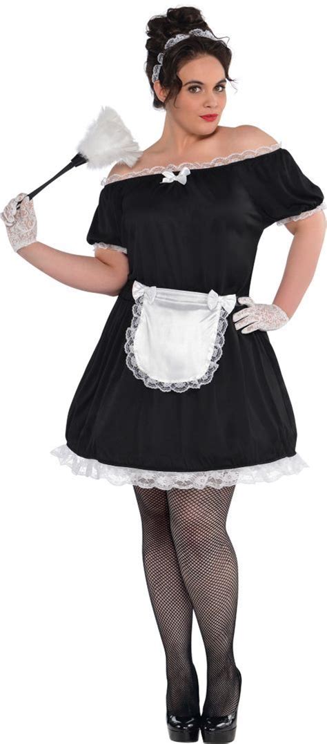 Adult French Maid Costume Plus Size Party City With Images French