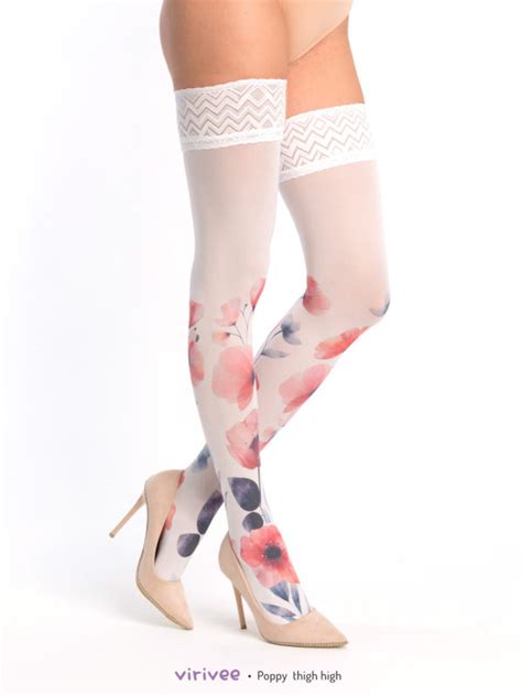 Poppy Thigh High Stay Up Virivee Tights Unique Tights Designed And Made In Europe