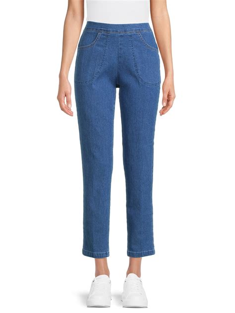 Realsize Womens Stretch Pull On Pants With Two Front Pockets
