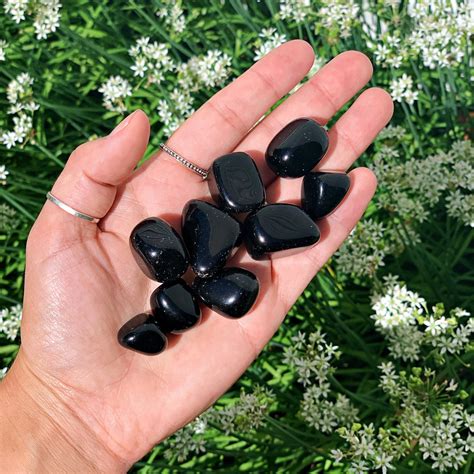 Black Obsidian Tumbles In 2021 Black Obsidian Healing Crystal