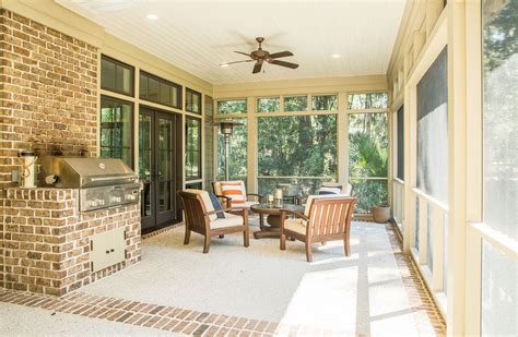 Spacious Screened Back Porch Outdoor Living Ideas Built In Grill