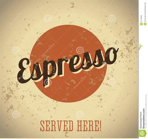 Vintage Metal Sign Coffee Espresso Stock Vector Illustration Of