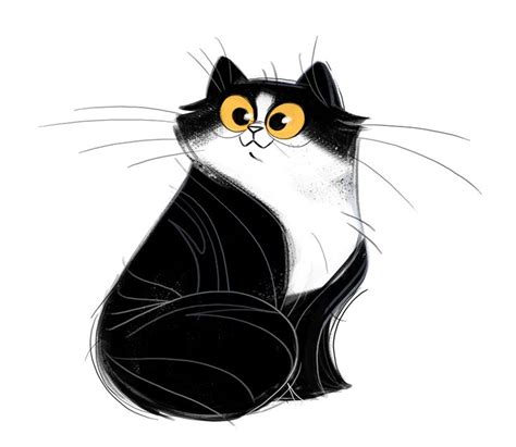 Black And White Cat Cartoon Pictures Free Download On