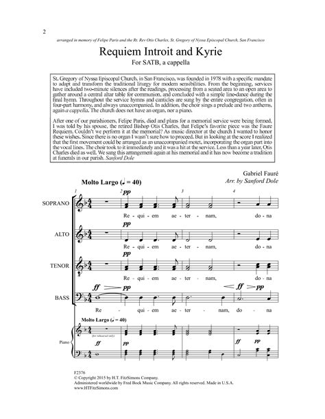 Requiem Introit And Kyrie Arr Sanford Dole Sheet Music Gabriel