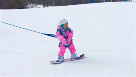 Must See This 3 Year Old Snowboarder Learned To Ride Before She